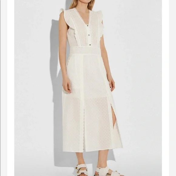 white christmas dresses Broderie Anglaise Dress Cream main image 0